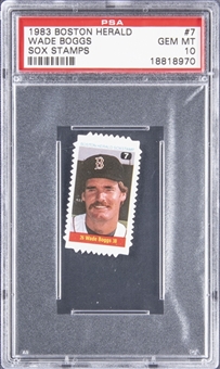 1983 Boston Herald Sox Stamps #7 Wade Boggs Rookie Card - PSA GEM MT 10 